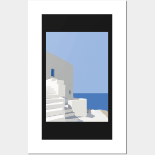 Greek House Minimalist Illustration Posters and Art